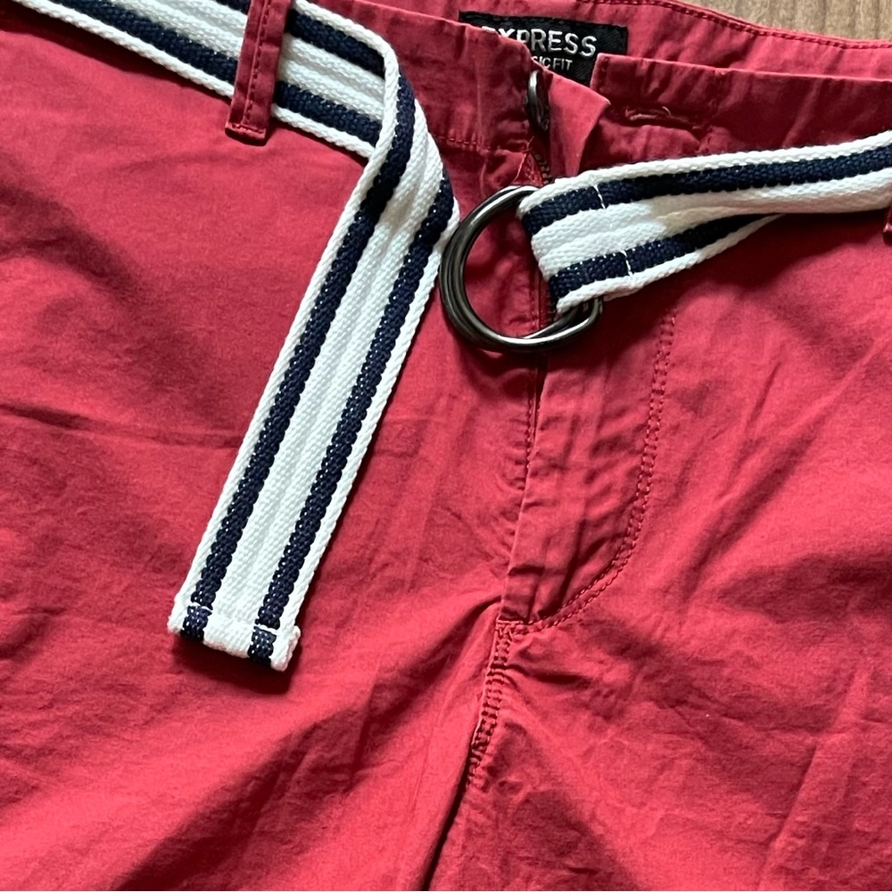 Brand New! Mens Express Red shorts. Classic fit size 34.